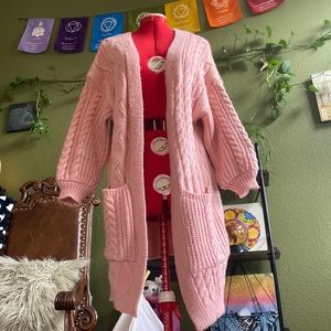 Super soft thick Knit Pink Cardigan